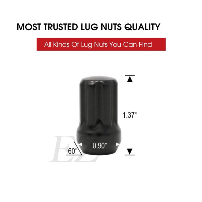 Spline Drive Tuner Lug Nuts 9/16" Black