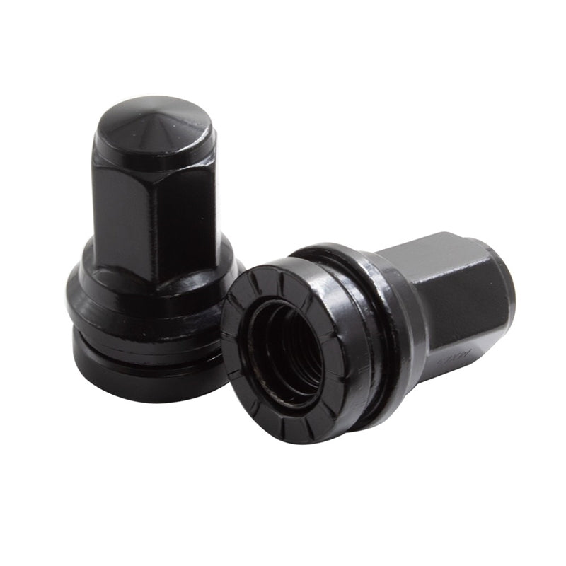 Black OEM Ford Flat Washer Type Lug Nuts 14x1.5 Thread 1.9" Long