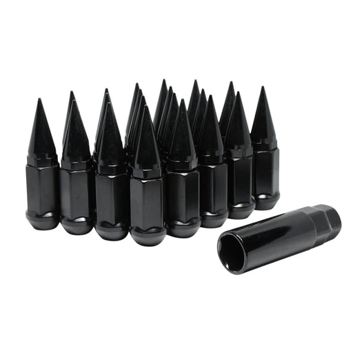 Spike Lug Nuts 24 Pc Kit 1/2 Black — EZAccessory