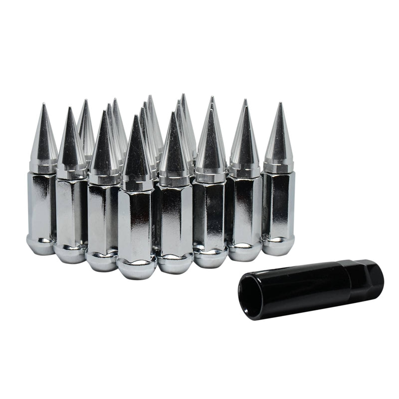 14x1.5 Chrome Spike Lug Nuts, 24-Pc Kit — EZAccessory